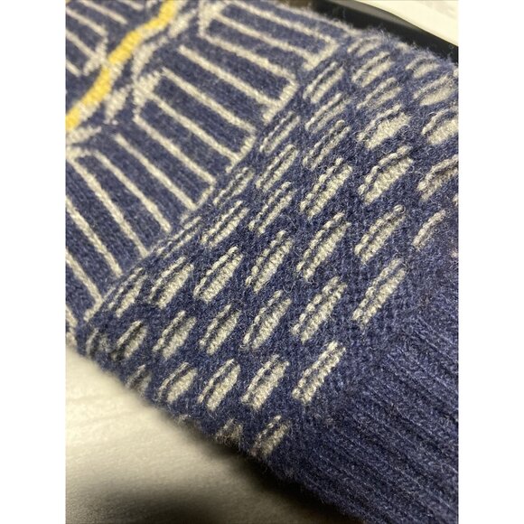 Lorenzo Magni Woman M Wool Blend Blue Pullover Knit Sweater Italy Textured - Picture 8 of 8